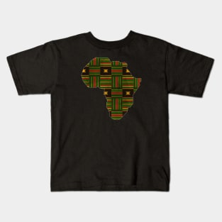 Africa Map Green, West African Ankara, Kente Kids T-Shirt